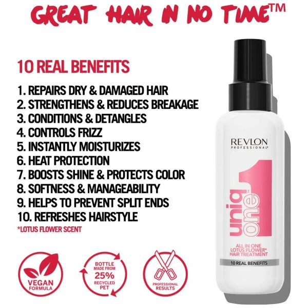 3 Sprays 10-en-1 Lotus UniqOne Revlon 150ML 6 3 Sprays 10-en-1 Lotus UniqOne Revlon 150ML – Image 4