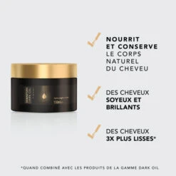 Masque Anti-frizz Dark Oil Sebastian 150ML -Produits Capillaires masque dark oil sebastian 150ml 2