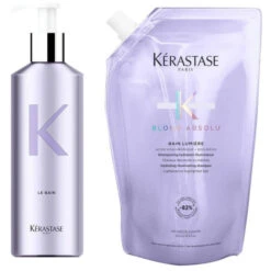 Pack Bouteille Et Recharge Bain Lumière Blond Absolu Kérastase 500ML