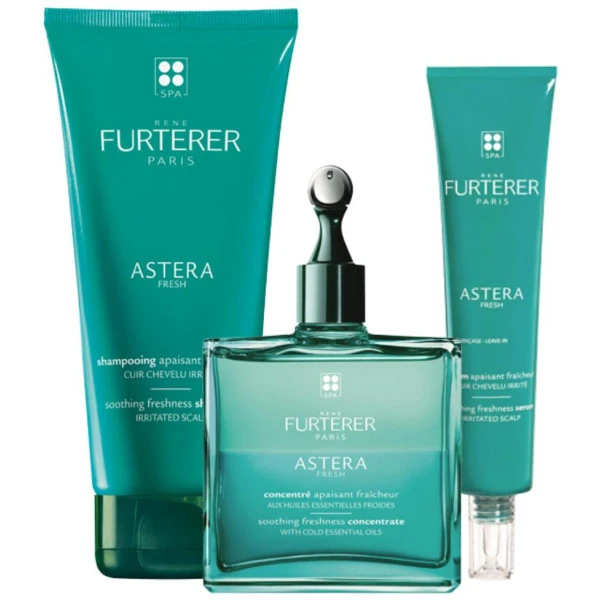 Trio Apaisant Shampooing + Concentré + Sérum Astera Fresh René Furterer 3 Trio Apaisant Shampooing + Concentré + Sérum Astera Fresh René Furterer